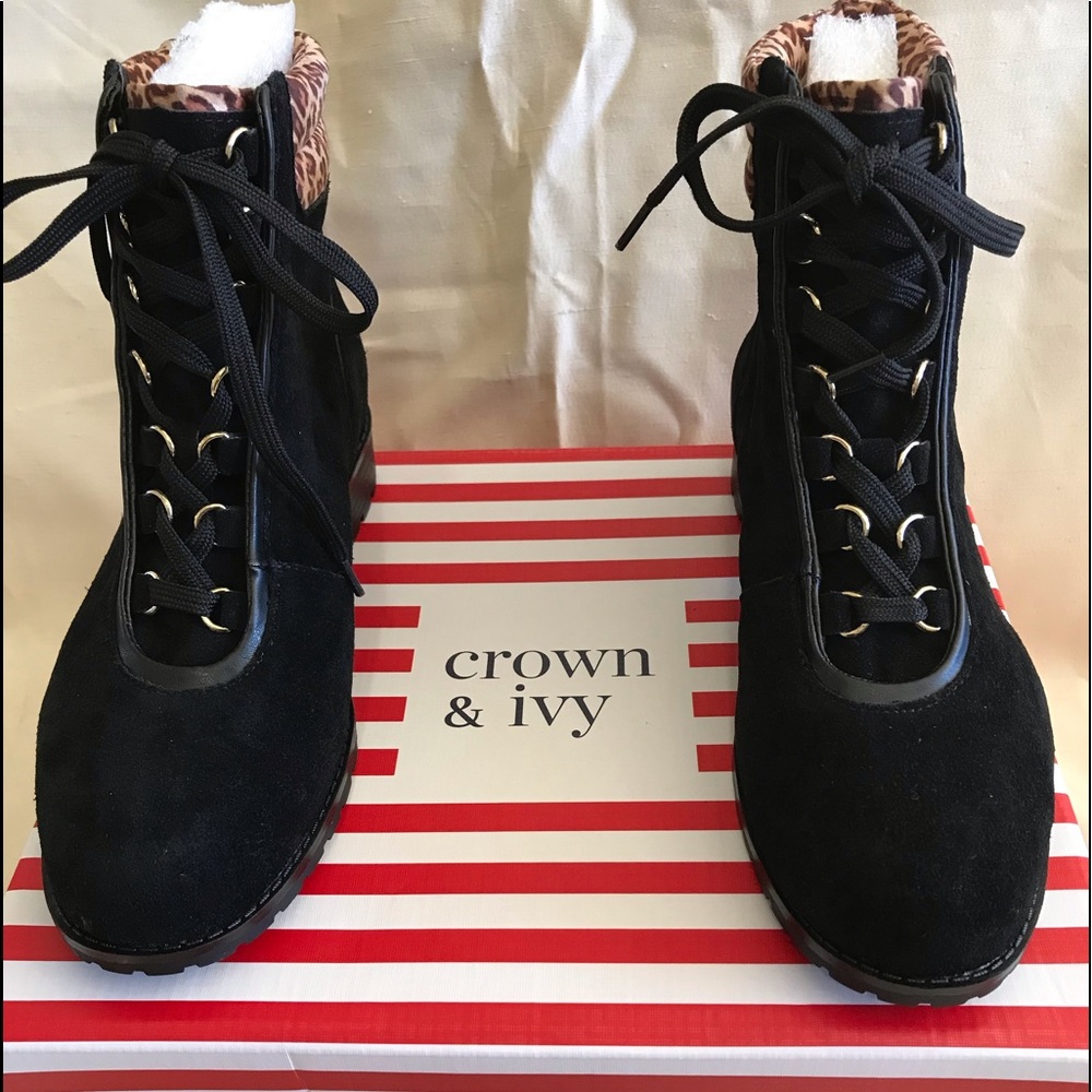 Crown & Ivy Black June boots NWT